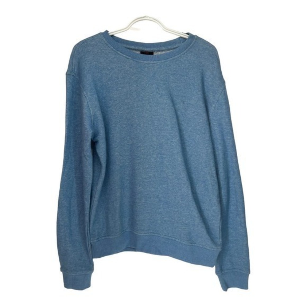 Jared Lang After Hours Blue Crewneck Camo Elbow Patch Pullover Sweatshirt Medium